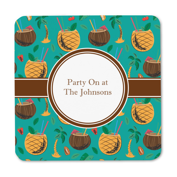 Coconut Drinks Square Fridge Magnet - FRONT