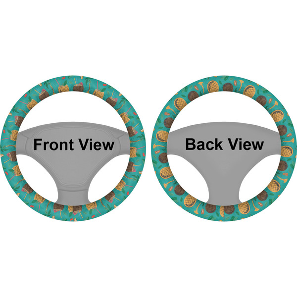 Coconut Drinks Steering Wheel Cover- Front and Back