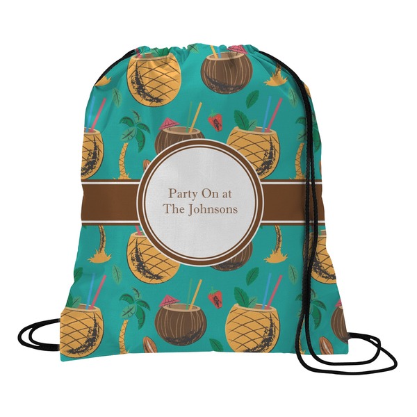 Custom Coconut Drinks Drawstring Backpack - Large (Personalized)
