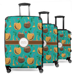 Coconut Drinks 3 Piece Luggage Set - 20" Carry On, 24" Medium Checked, 28" Large Checked (Personalized)