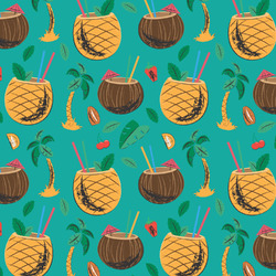 Coconut Drinks Fabric by the Yard