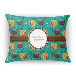 Coconut Drinks Rectangular Throw Pillow Case - 12"x18" (Personalized)