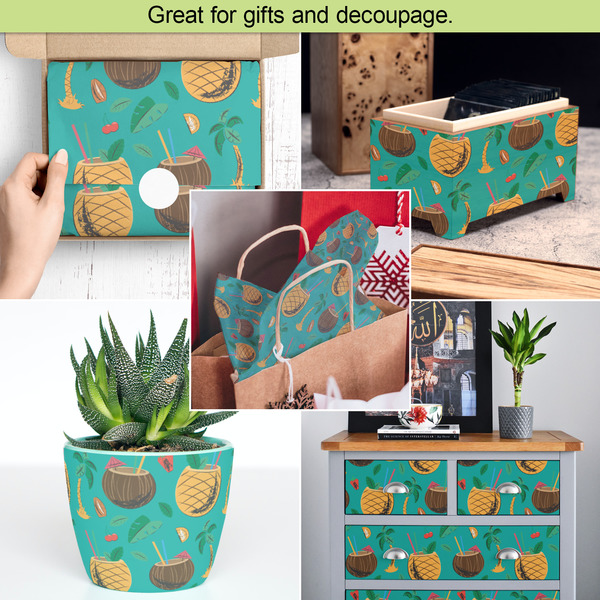 Coconut Drinks Tissue Paper - In Use Collage