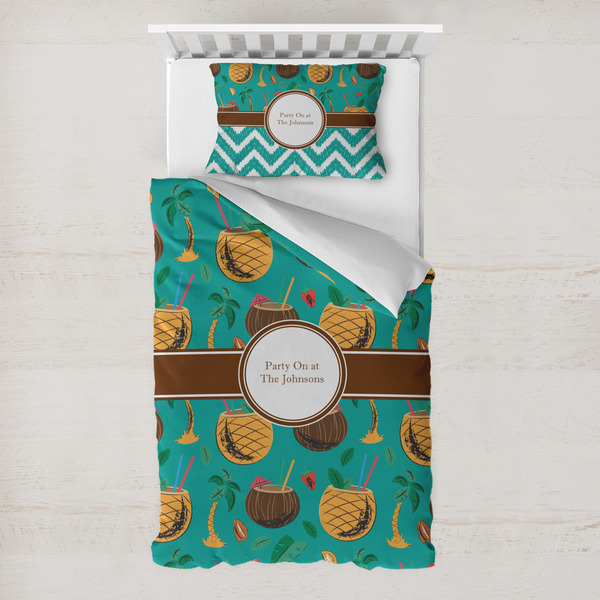 Custom Coconut Drinks Toddler Bedding Set - With Pillowcase (Personalized)