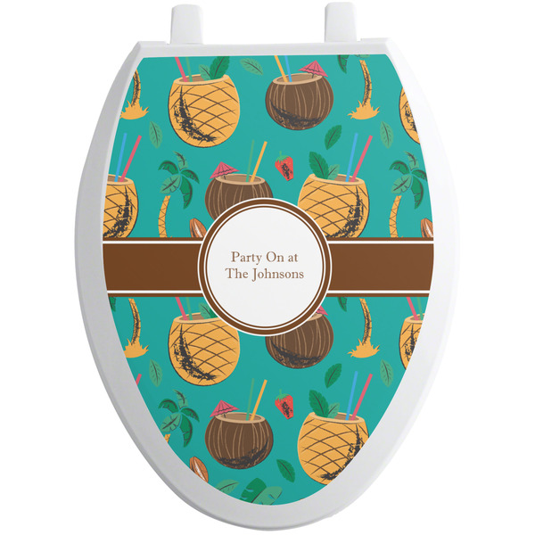 Custom Coconut Drinks Toilet Seat Decal - Elongated (Personalized)