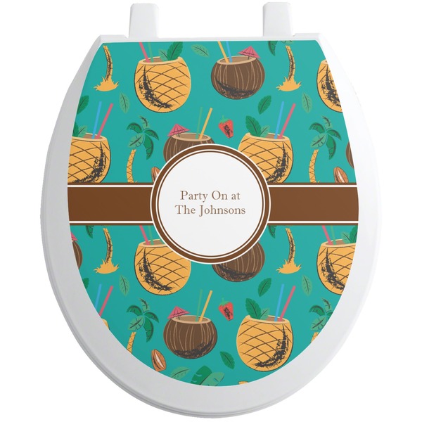 Custom Coconut Drinks Toilet Seat Decal (Personalized)