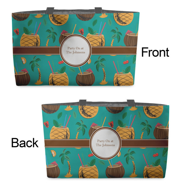 Coconut Drinks Tote w/Black Handles - Front & Back Views