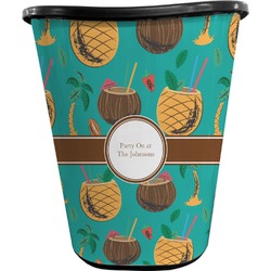 Coconut Drinks Waste Basket - Double Sided (Black) (Personalized)