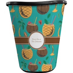Coconut Drinks Waste Basket - Single Sided (Black) (Personalized)