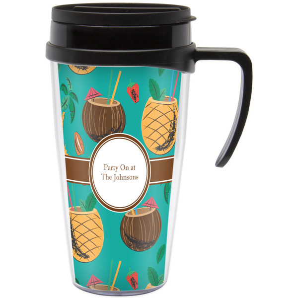 Custom Coconut Drinks Acrylic Travel Mug with Handle (Personalized)