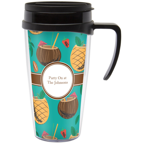 Custom Coconut Drinks Acrylic Travel Mug with Handle (Personalized)