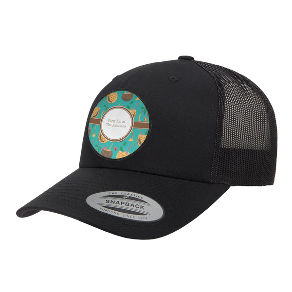 Custom Coconut Drinks Trucker Hat - Black (Personalized)