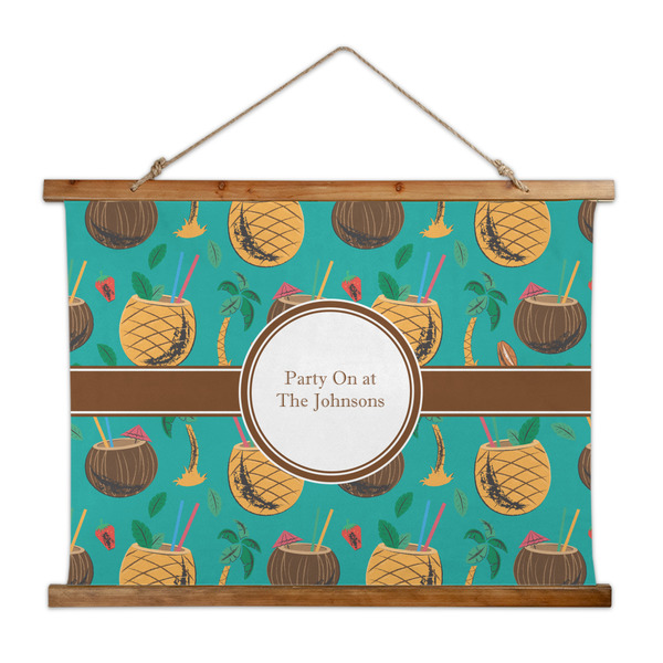 Custom Coconut Drinks Wall Hanging Tapestry - Wide (Personalized)