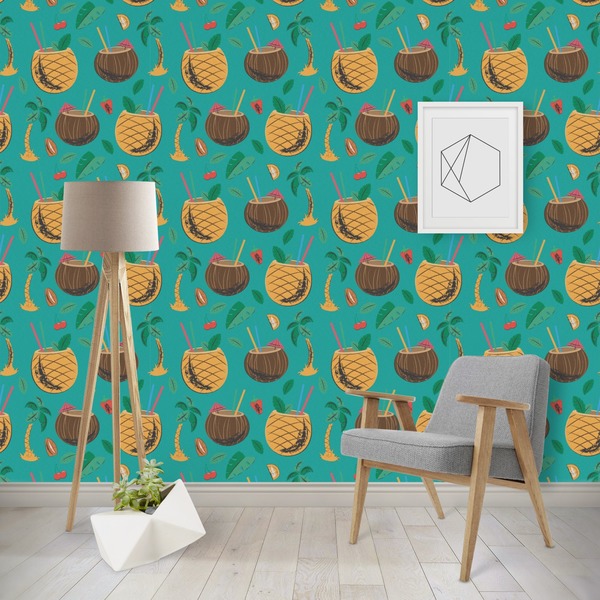 Custom Coconut Drinks Wallpaper & Surface Covering (Water Activated - Removable)