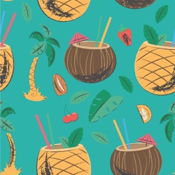 Coconut Drinks Wallpaper & Surface Covering (Peel & Stick 24"x 24" Sample)