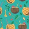 Coconut Drinks Wallpaper Square