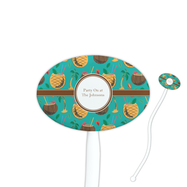 Custom Coconut Drinks Oval Plastic Stir Sticks (Personalized)