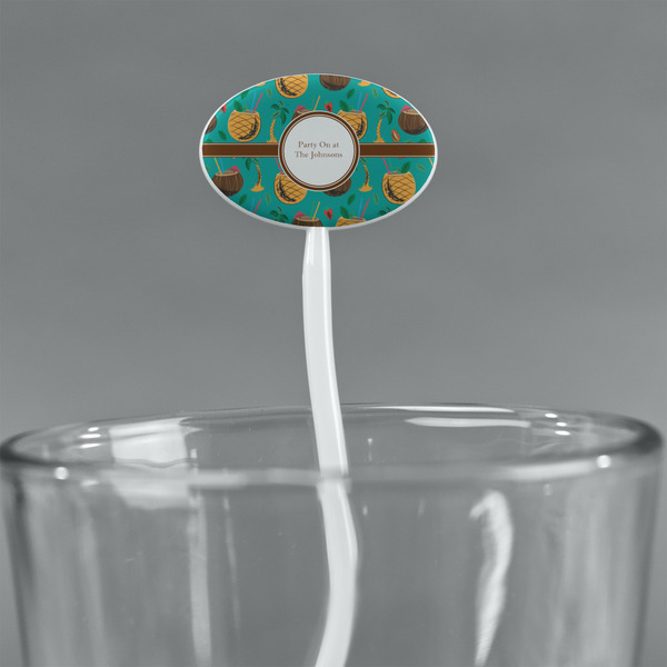 Coconut Drinks White Plastic 7" Stir Stick - Oval - Main