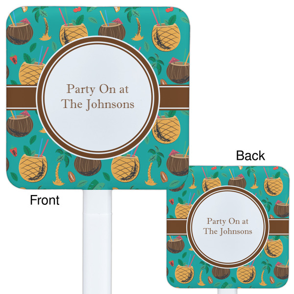 Coconut Drinks White Plastic Stir Stick - Double Sided - Approval