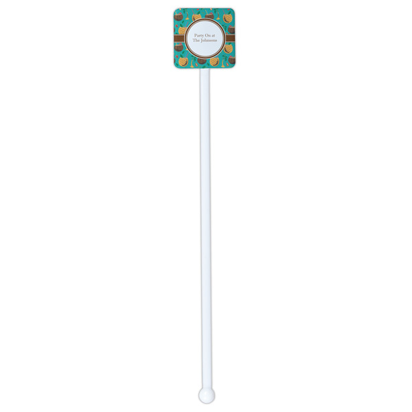 Coconut Drinks White Plastic Stir Stick - Double Sided - Square - Single Stick