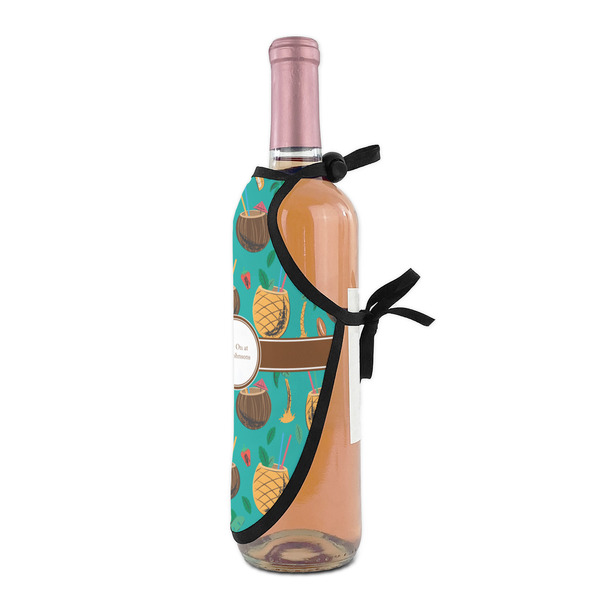 Coconut Drinks Wine Bottle Apron - DETAIL WITH CLIP ON NECK