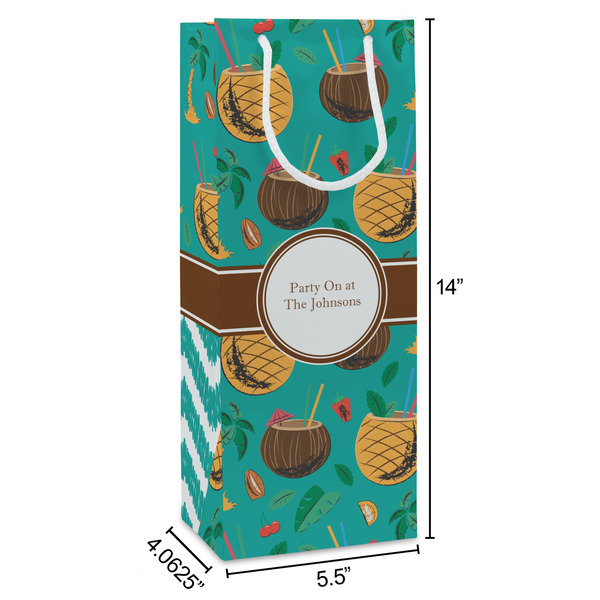 Coconut Drinks Wine Gift Bag - Dimensions