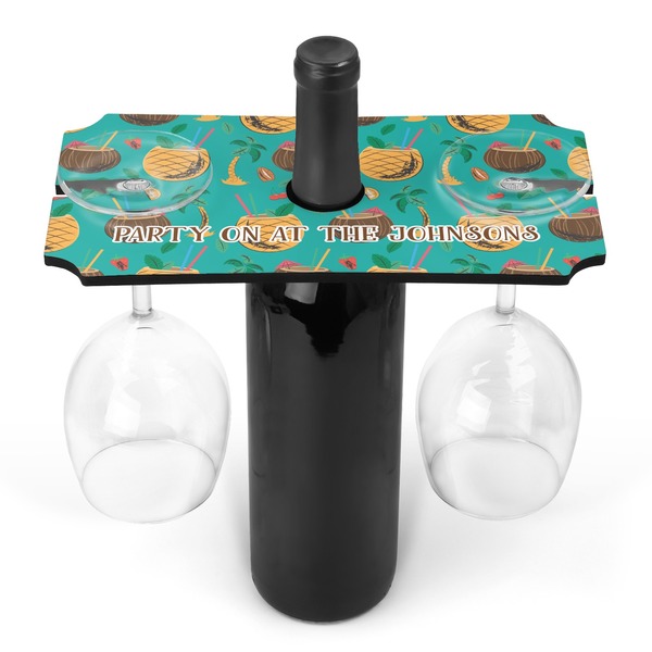 Custom Coconut Drinks Wine Bottle & Glass Holder (Personalized)