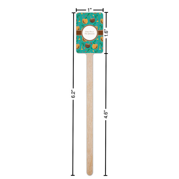 Coconut Drinks Wooden 6.25" Stir Stick - Rectangular - Dimensions