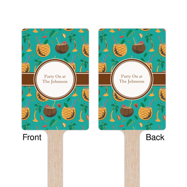 Coconut Drinks Wooden 6.25" Stir Stick - Rectangular - Double Sided - Front & Back