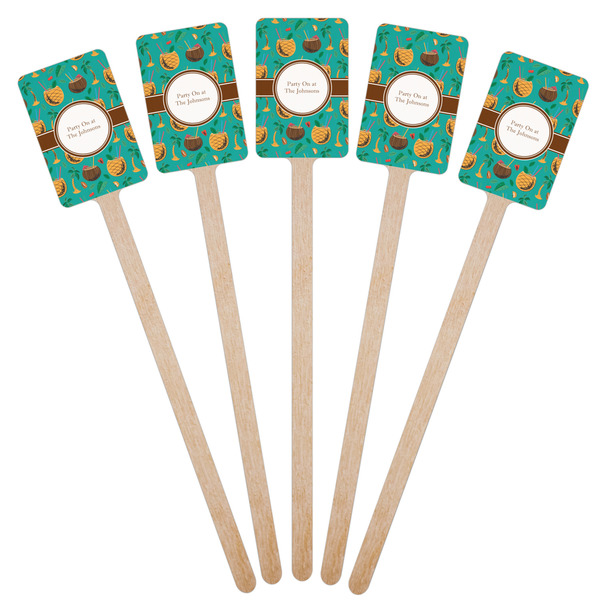 Coconut Drinks Wooden 6.25" Stir Stick - Rectangular - Fan View