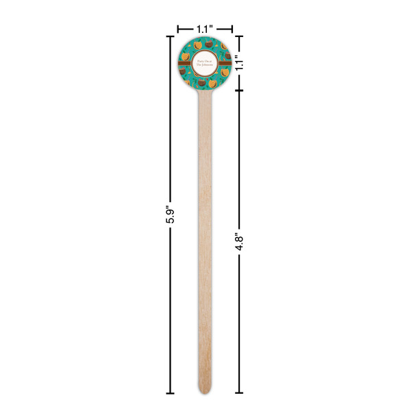 Coconut Drinks Wooden 6" Stir Stick - Round - Dimensions