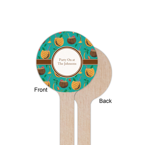 Coconut Drinks Wooden 6" Stir Stick - Round - Single Sided - Front & Back