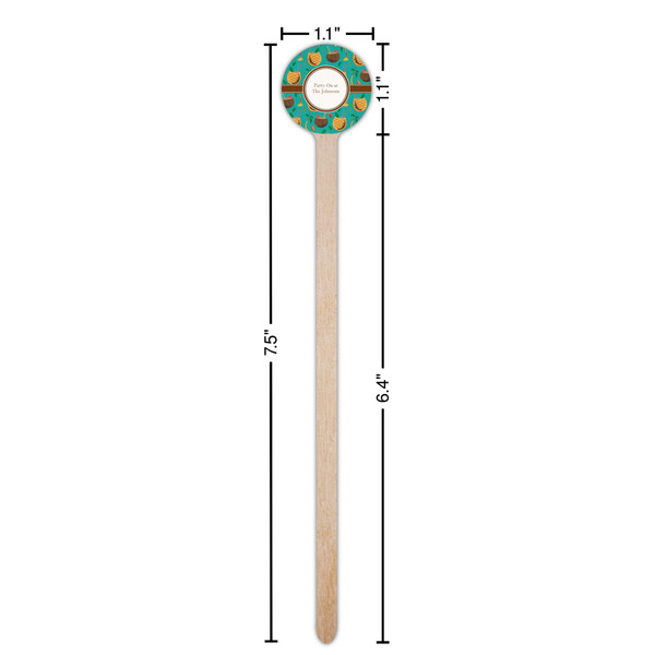 Coconut Drinks Wooden 7.5" Stir Stick - Round - Dimensions