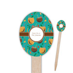Coconut Drinks Oval Wooden Food Picks (Personalized)