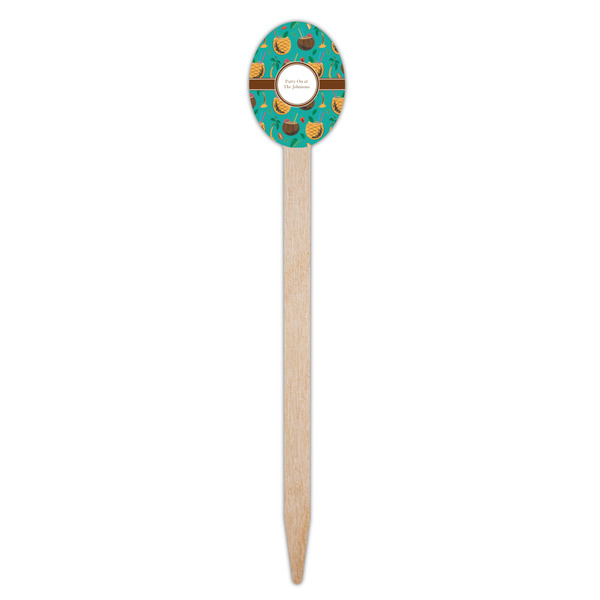 Coconut Drinks Wooden Food Pick - Oval - Single Pick