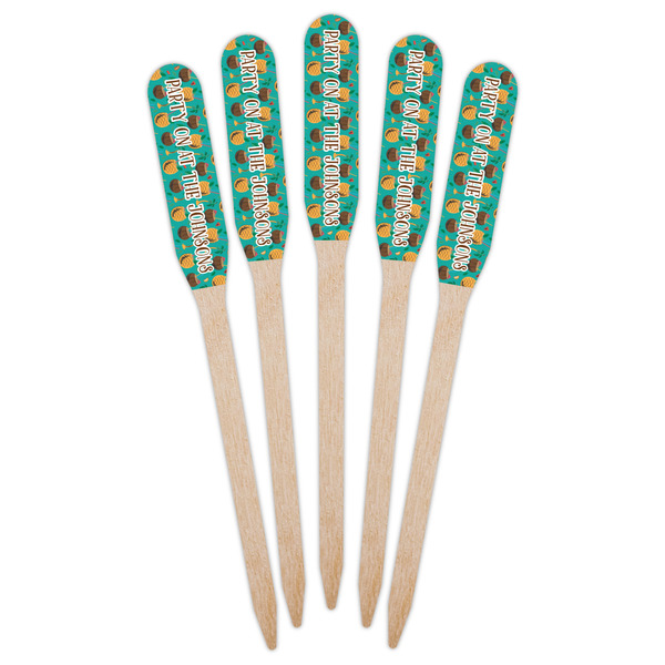 Coconut Drinks Wooden Food Pick - Paddle - Fan View