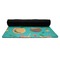 Coconut Drinks Yoga Mat Rolled up Black Rubber Backing