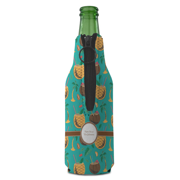 Coconut Drinks Zipper Bottle Cooler - BACK (bottle)