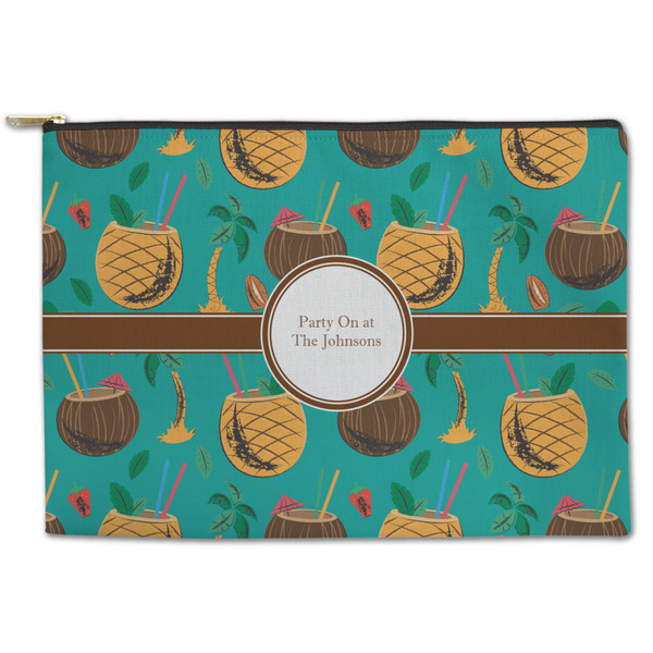 Custom Coconut Drinks Zipper Pouch - Large - 12.5"x8.5" (Personalized)