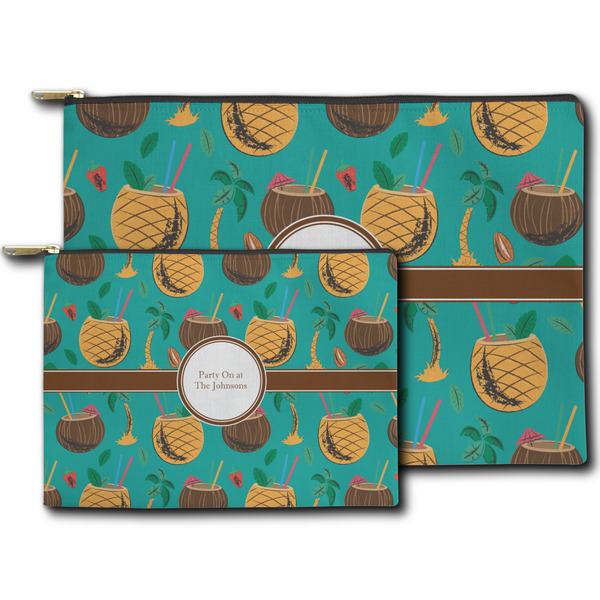 Coconut Drinks Zippered Pouches - Size Comparison