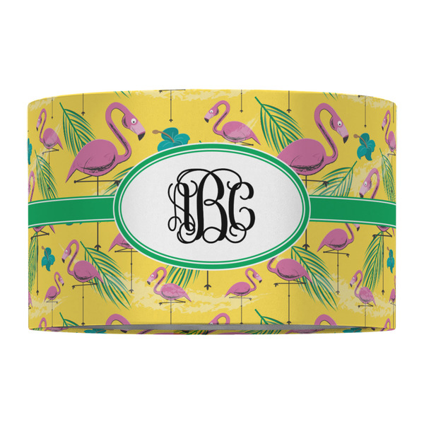 Pink Flamingo 12" Drum Lampshade - FRONT (Fabric)
