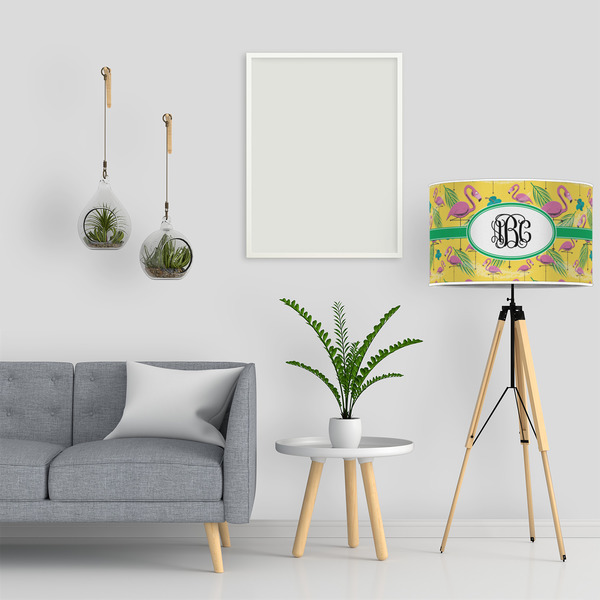 Pink Flamingo 12" Drum Lampshade - LIFESTYLE