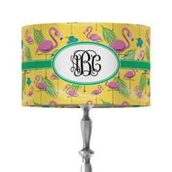 Pink Flamingo 12" Drum Lamp Shade - Fabric (Personalized)