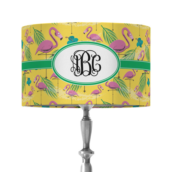 Pink Flamingo 12" Drum Lampshade - ON STAND (Fabric)