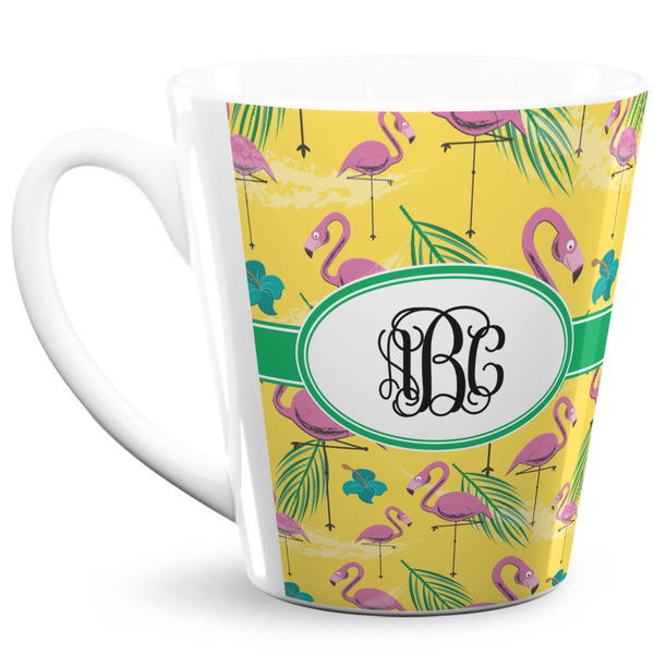 Custom Pink Flamingo 12 Oz Latte Mug (Personalized)