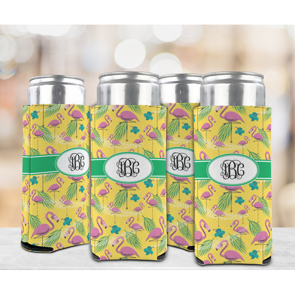 Pink Flamingo 12oz Tall Can Sleeve - Set of 4 - LIFESTYLE