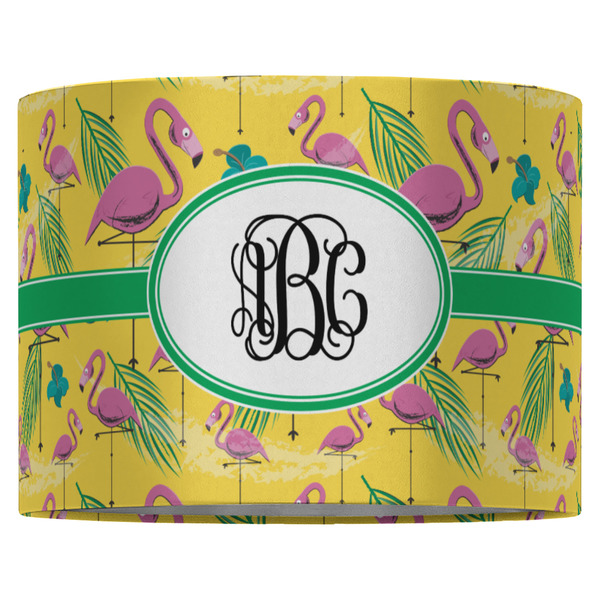 Pink Flamingo 16" Drum Lampshade - FRONT (Fabric)