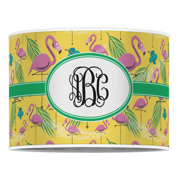 Pink Flamingo 16" Drum Lampshade - FRONT (Poly Film)