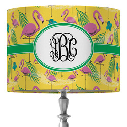 Pink Flamingo 16" Drum Lamp Shade - Fabric (Personalized)