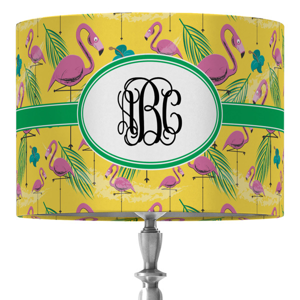 Custom Pink Flamingo 16" Drum Lamp Shade - Fabric (Personalized)